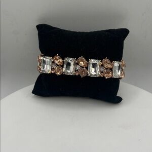 Charter Club Rose Gold-Tone Crystal Stretch Bracelet 6 1/2” 6.5 inches